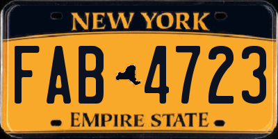 NY license plate FAB4723