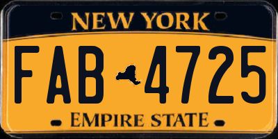 NY license plate FAB4725