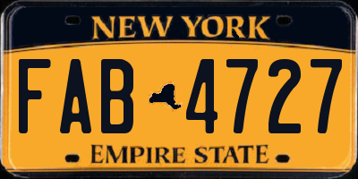 NY license plate FAB4727