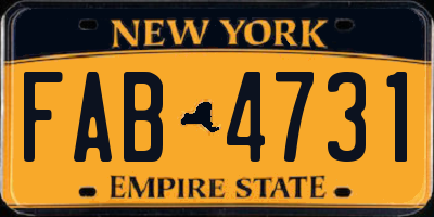 NY license plate FAB4731