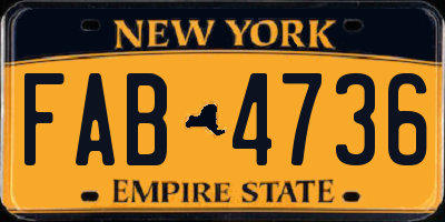 NY license plate FAB4736