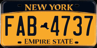 NY license plate FAB4737