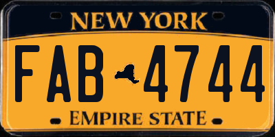 NY license plate FAB4744