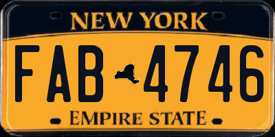 NY license plate FAB4746