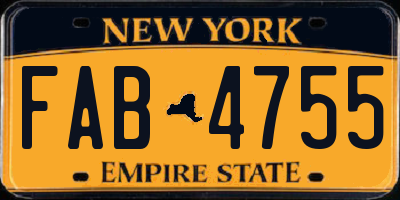 NY license plate FAB4755
