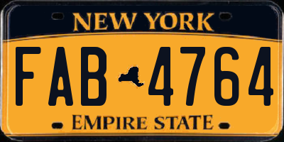 NY license plate FAB4764