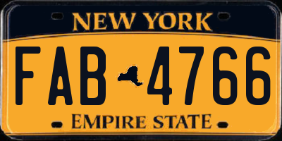 NY license plate FAB4766