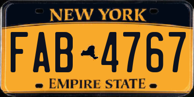 NY license plate FAB4767