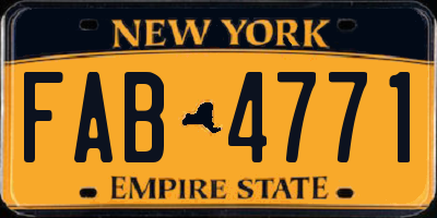 NY license plate FAB4771