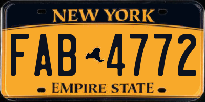 NY license plate FAB4772