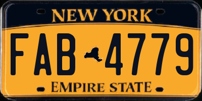 NY license plate FAB4779