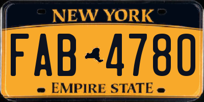 NY license plate FAB4780