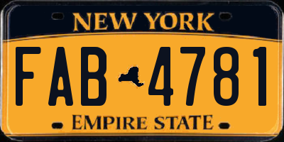 NY license plate FAB4781