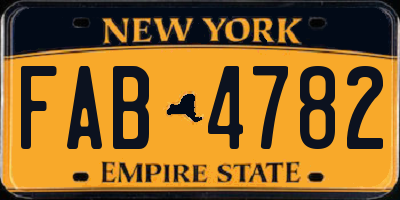 NY license plate FAB4782