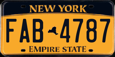 NY license plate FAB4787