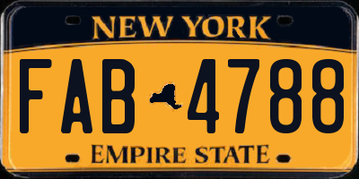 NY license plate FAB4788