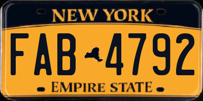 NY license plate FAB4792