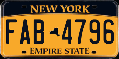 NY license plate FAB4796