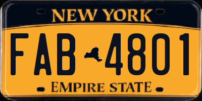 NY license plate FAB4801
