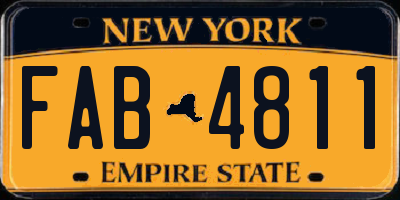 NY license plate FAB4811