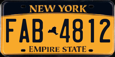 NY license plate FAB4812