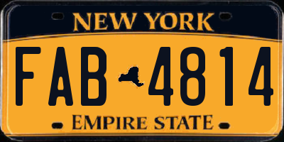 NY license plate FAB4814