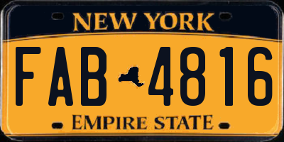NY license plate FAB4816