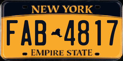 NY license plate FAB4817