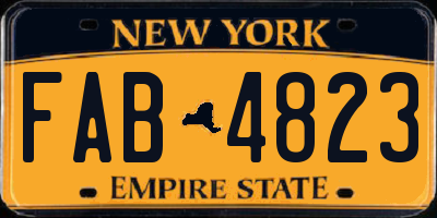 NY license plate FAB4823