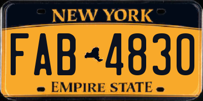 NY license plate FAB4830