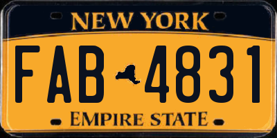 NY license plate FAB4831