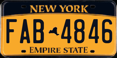 NY license plate FAB4846