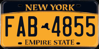 NY license plate FAB4855