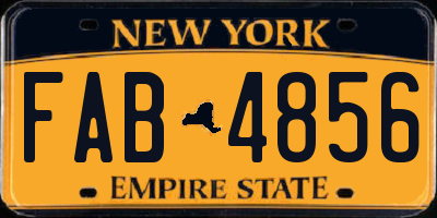 NY license plate FAB4856