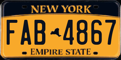 NY license plate FAB4867