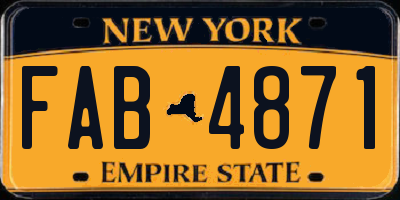NY license plate FAB4871