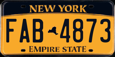 NY license plate FAB4873