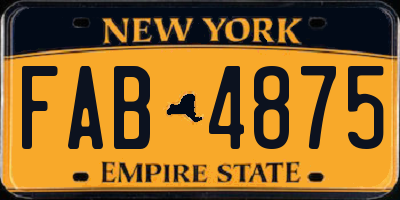 NY license plate FAB4875