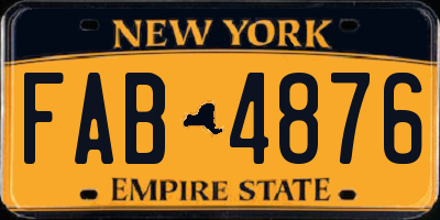 NY license plate FAB4876