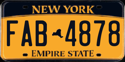 NY license plate FAB4878