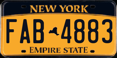 NY license plate FAB4883