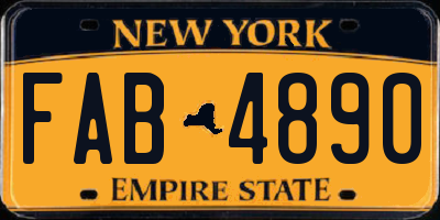 NY license plate FAB4890