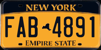 NY license plate FAB4891