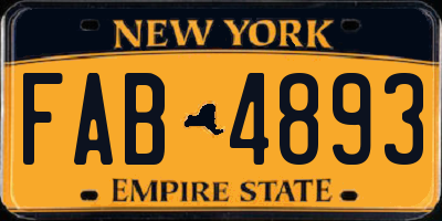 NY license plate FAB4893