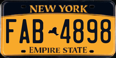 NY license plate FAB4898