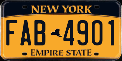 NY license plate FAB4901