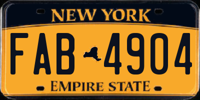 NY license plate FAB4904