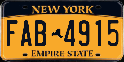 NY license plate FAB4915