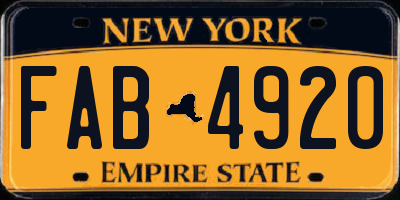 NY license plate FAB4920