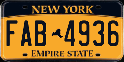 NY license plate FAB4936